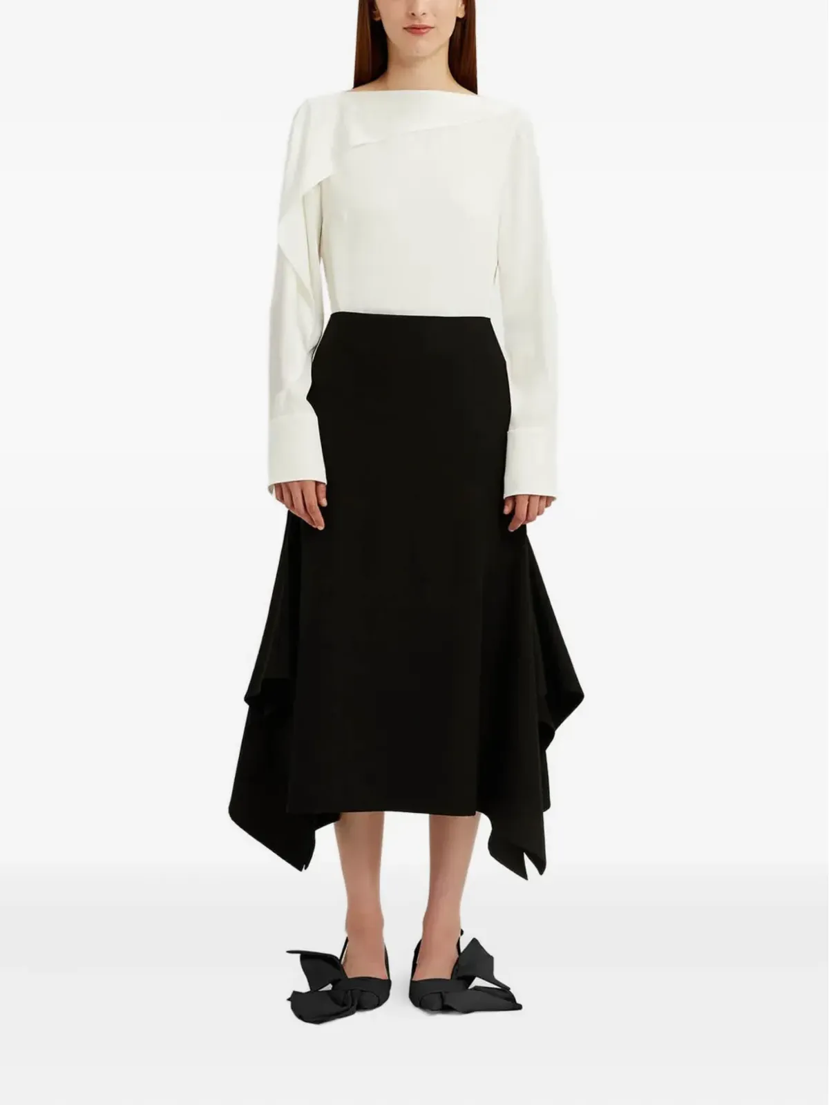ERDEM フリル付きミディスカート - 画像2