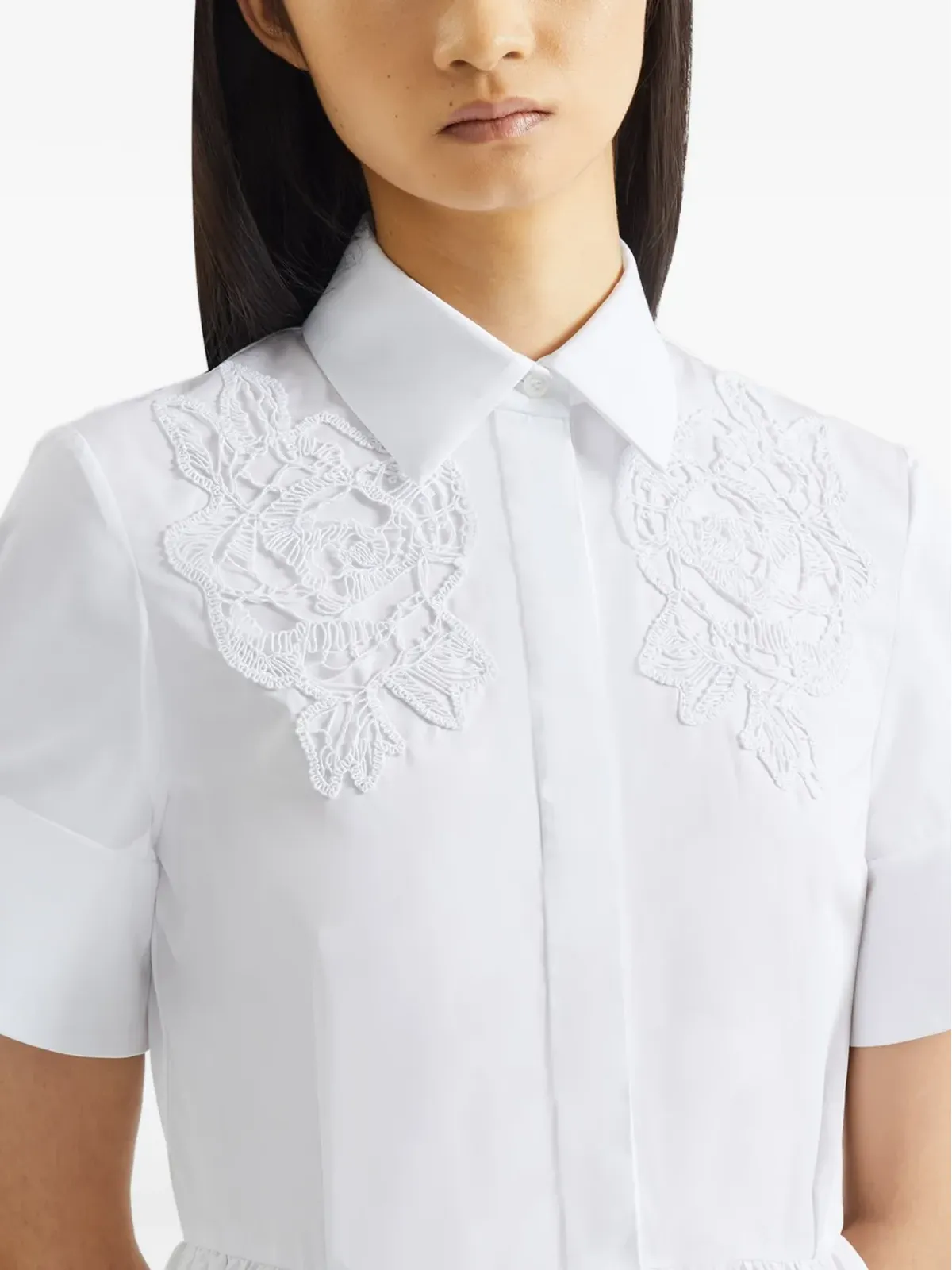 ERDEM 刺繍入りシャツドレス（ホワイト） - 画像5