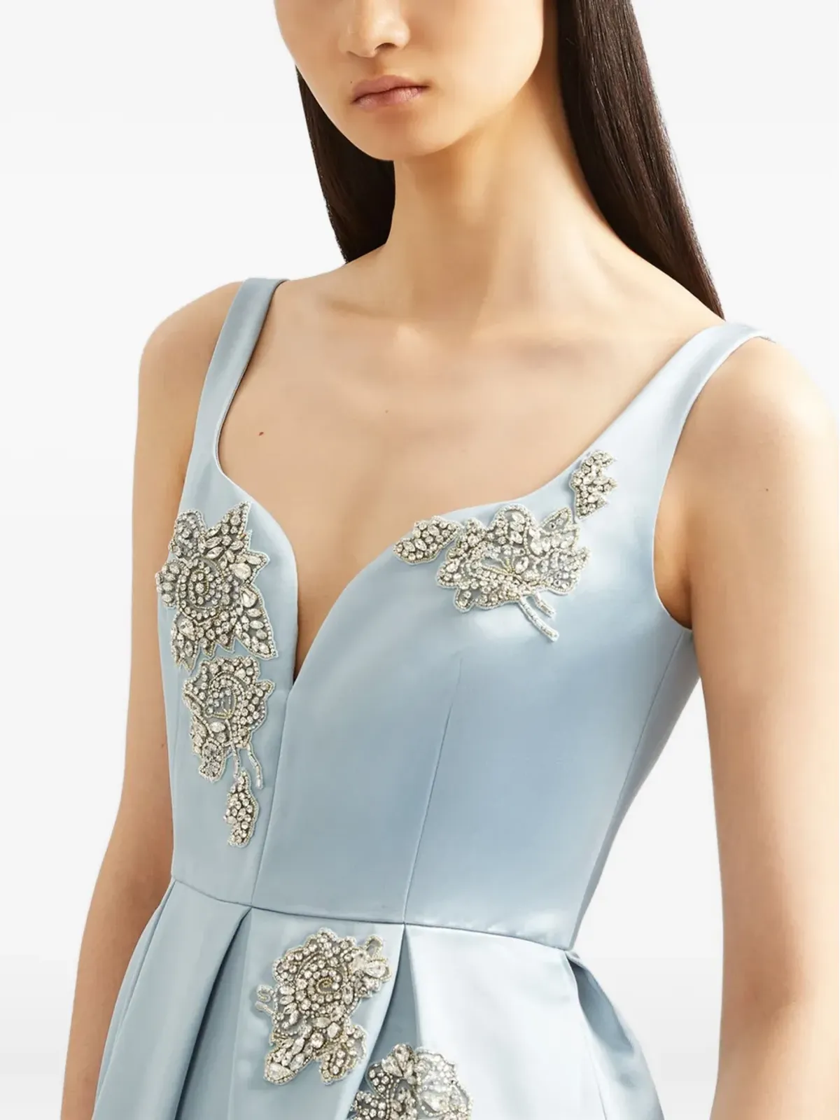 ERDEM ビジュー付きミディドレス ブルー - 画像4