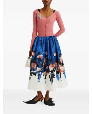 ERDEM エンベリッシュド Vネック カーディガン ピンク - サムネイル2