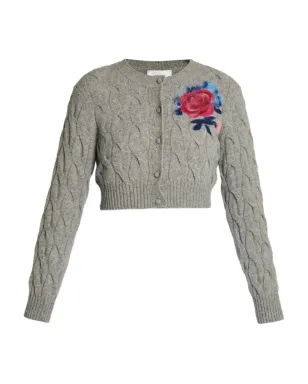 ERDEM ケーブル編みカーディガン - グレー - サムネイル1
