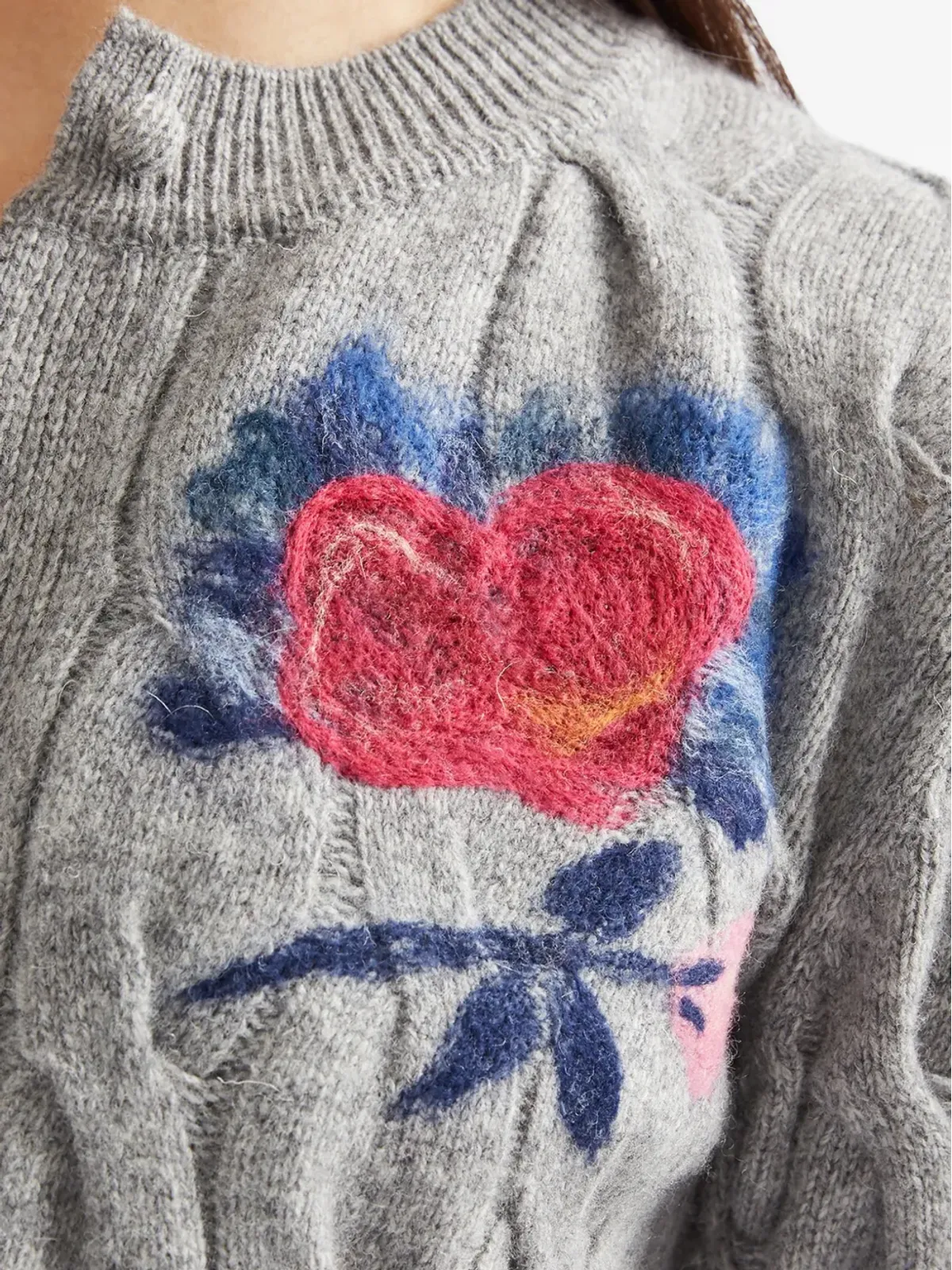 ERDEM ケーブル編みカーディガン - グレー - 画像5
