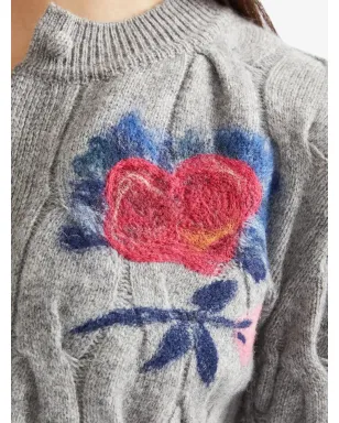 ERDEM ケーブル編みカーディガン - グレー - サムネイル5