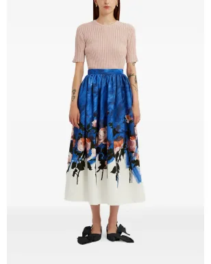 ERDEM 花柄ギャザー ミディスカート - サムネイル5