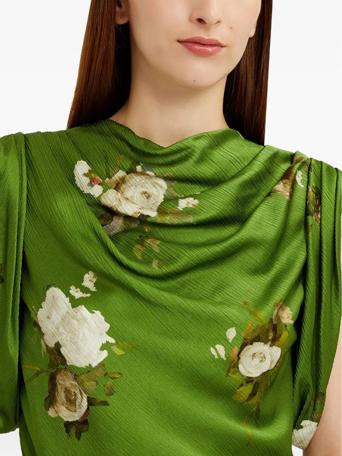 ERDEM カウルネック ローズプリント トップ - 画像4