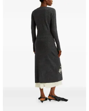 ERDEM クロップドVネックカーディガン - グレー - サムネイル3