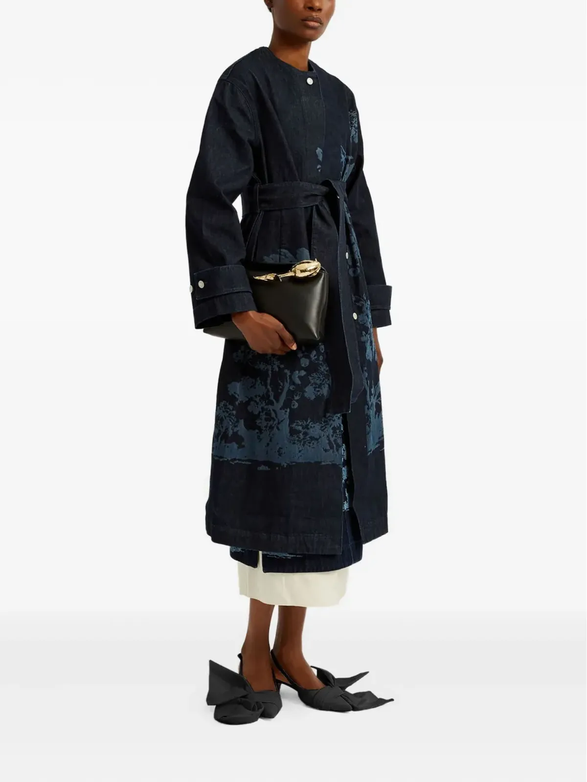 ERDEM 花柄プリント ベルト付きコート - 画像3