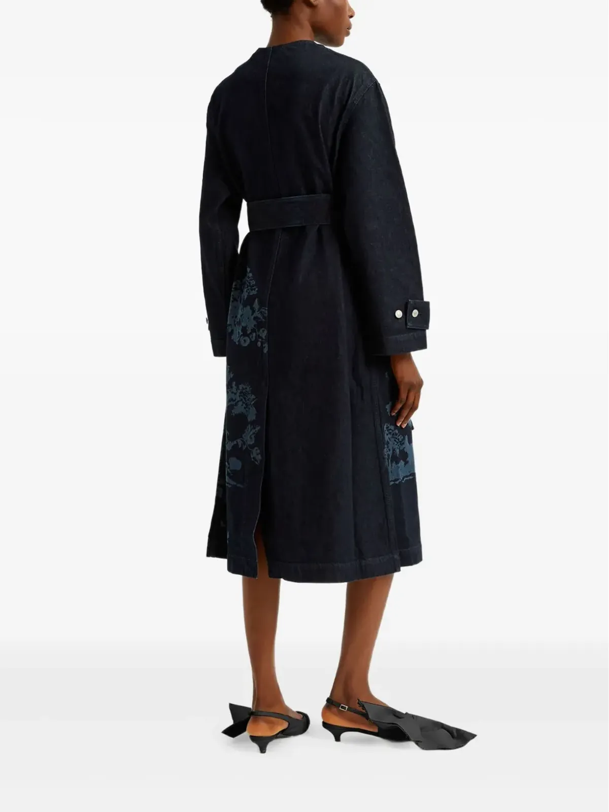 ERDEM 花柄プリント ベルト付きコート - 画像4