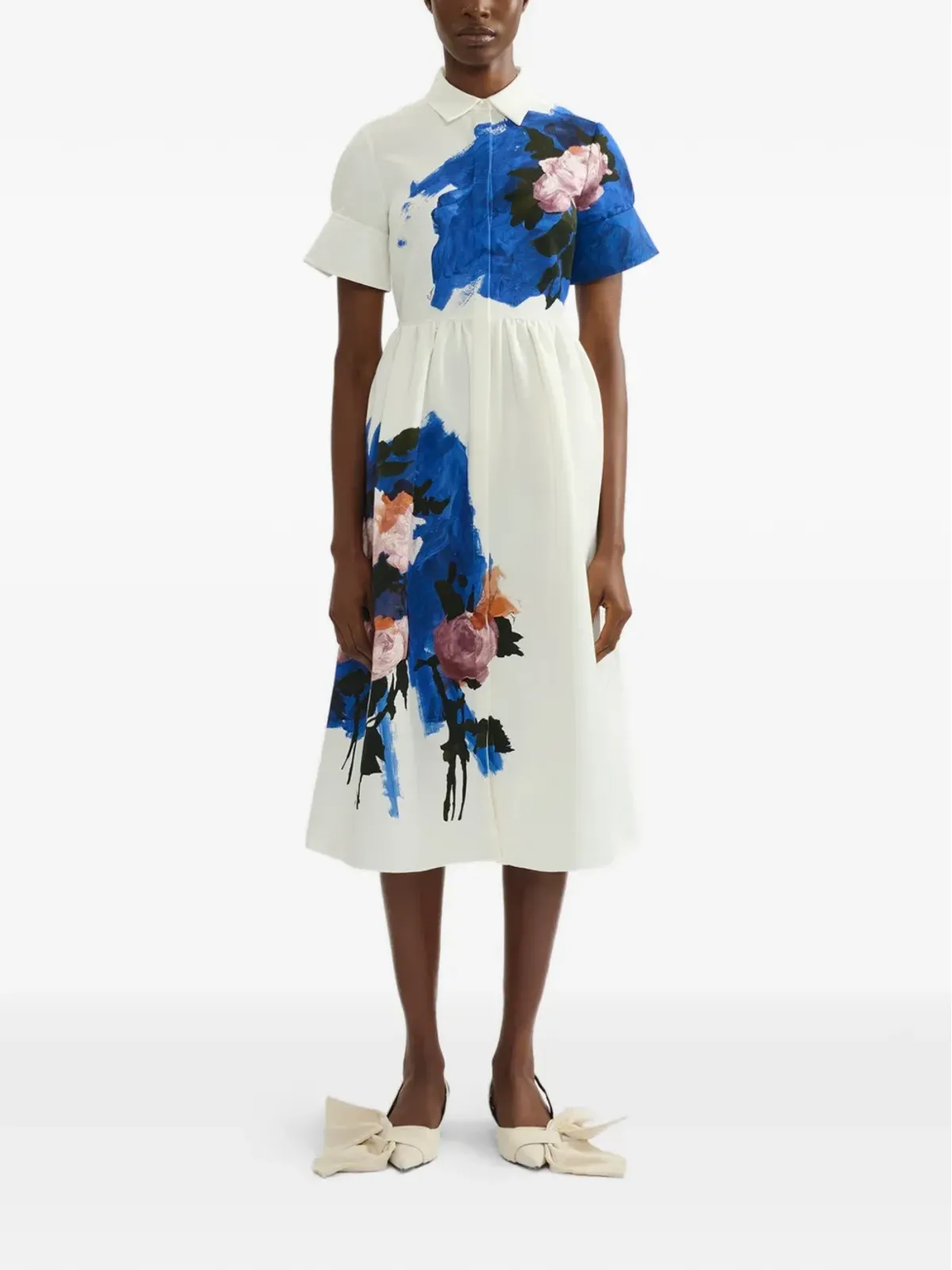 ERDEM 花柄プリントのシャツドレス - 画像2