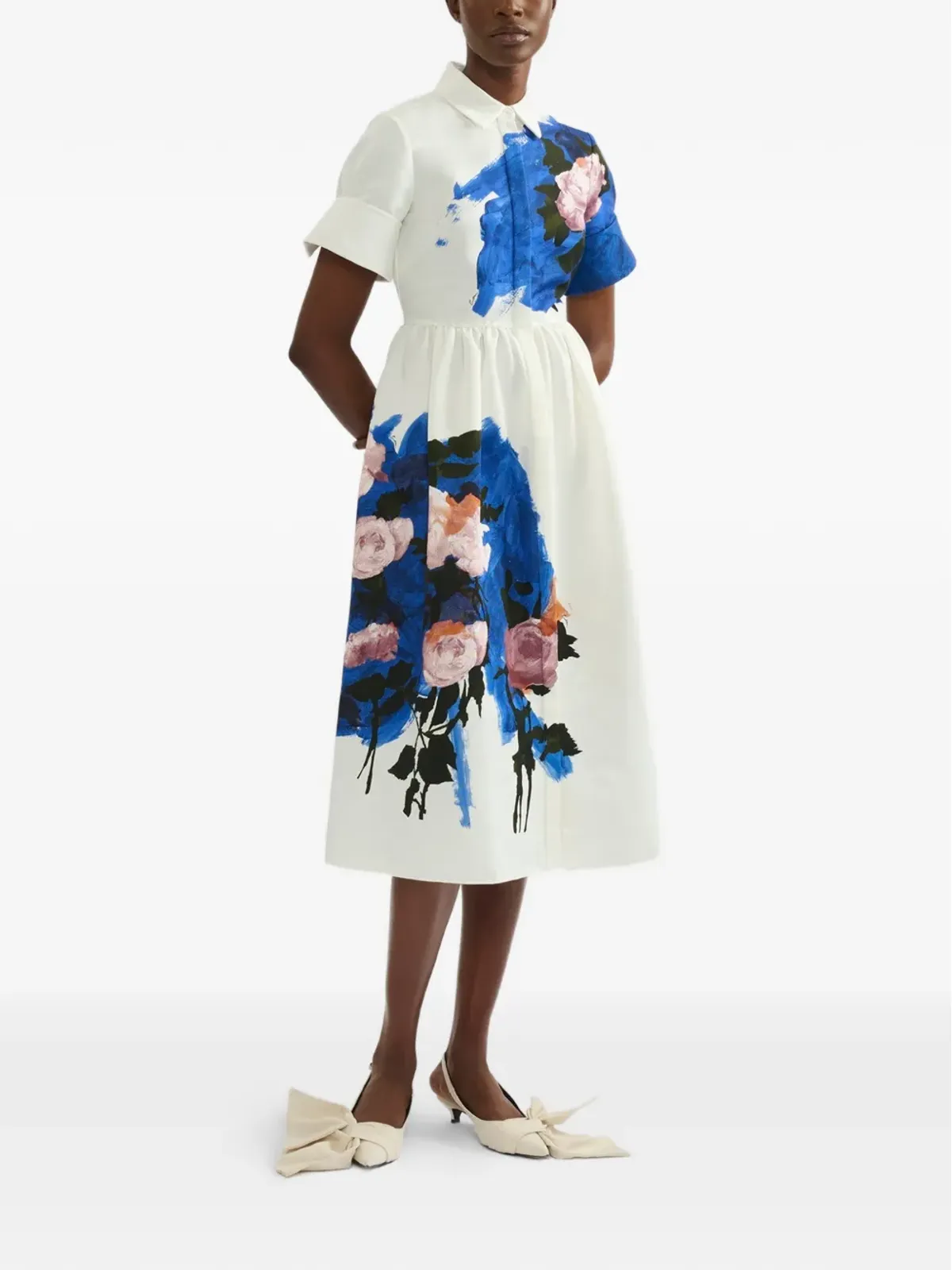 ERDEM 花柄プリントのシャツドレス - 画像3