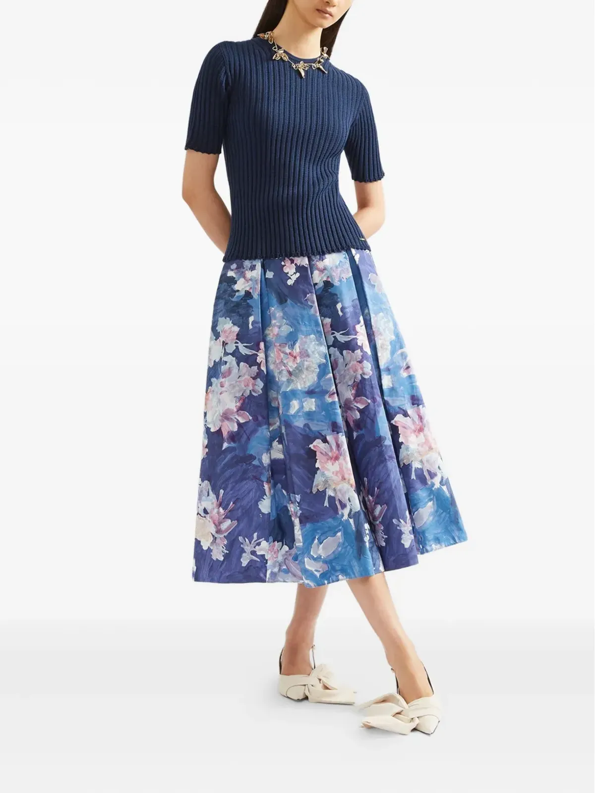 ERDEM リブ編みの半袖トップス - 画像3