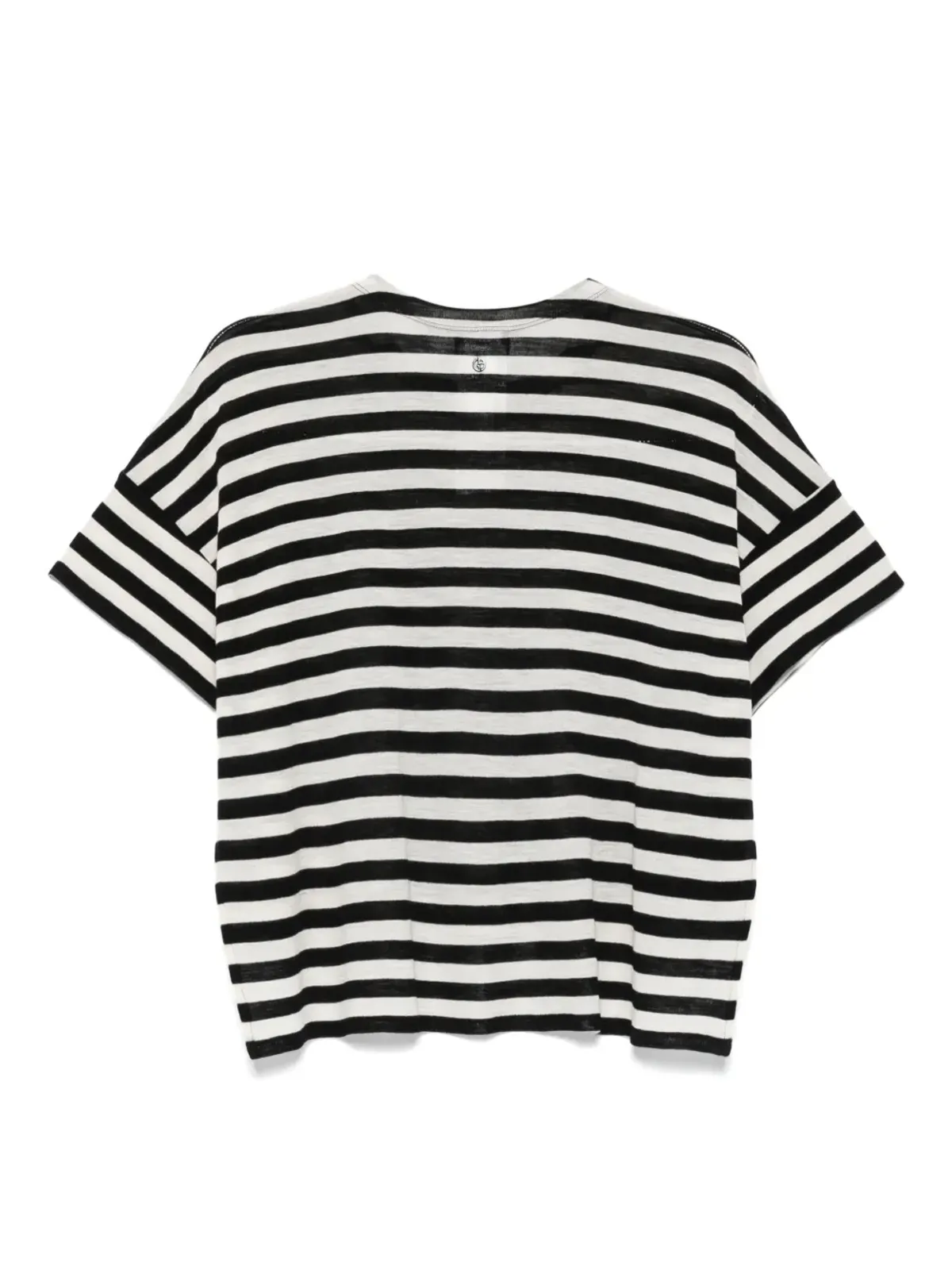 Giorgio Armani ストライプ柄 ヴァージンウール トップ（ブラック） - 画像2