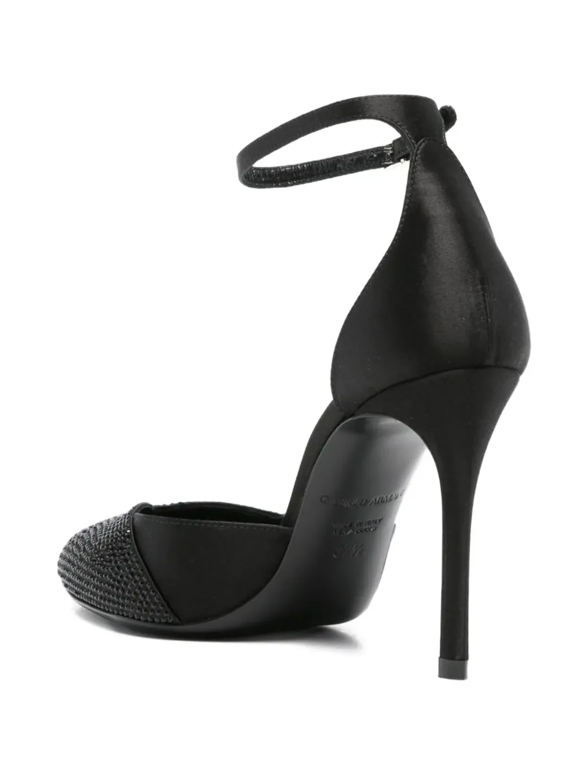 Giorgio Armani クリスタル装飾アンクルストラップパンプス - 画像3