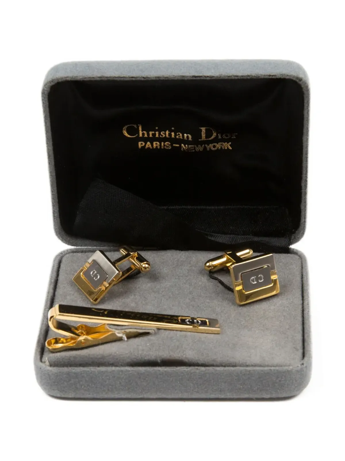 Christian Dior Pre-Owned 1990s ゴールドトーン カフリンクス タイバー セット - 画像5
