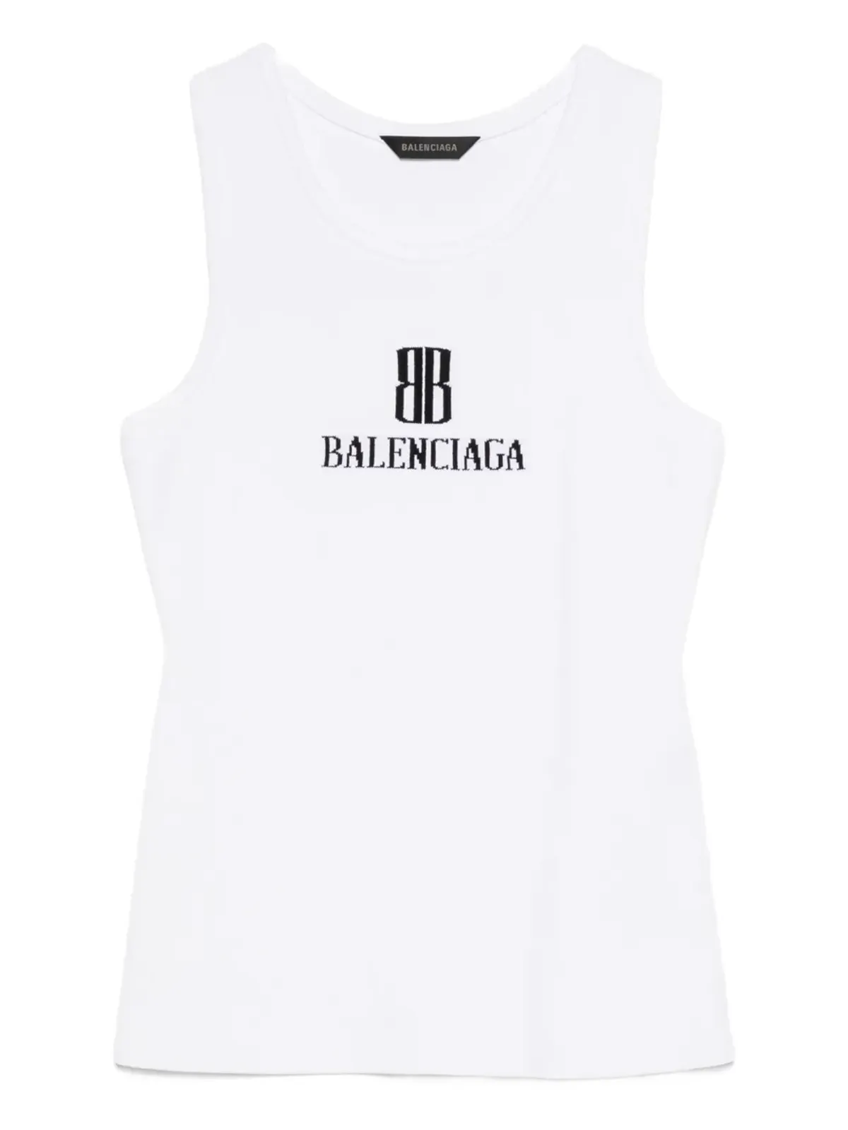 Balenciaga ロゴインターシャ ノースリーブ タンクトップ - 画像1