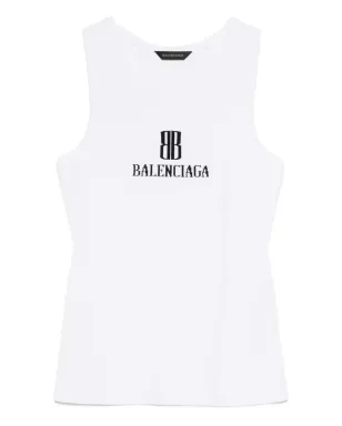 Balenciaga ロゴインターシャ ノースリーブ タンクトップ - サムネイル1
