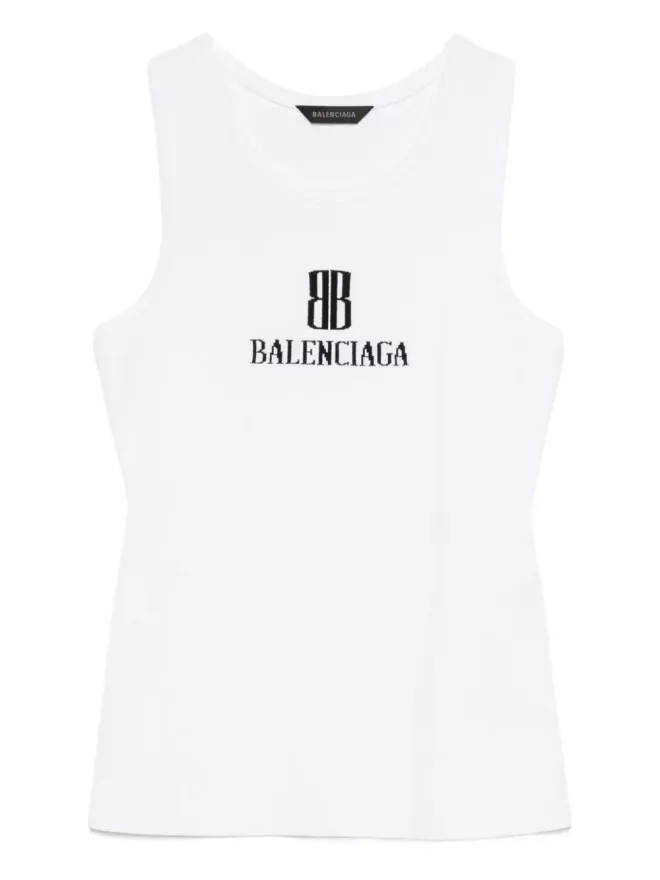 Balenciaga Balenciaga ロゴインターシャ ノースリーブ タンクトップの商品画像