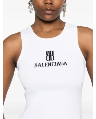 Balenciaga ロゴインターシャ ノースリーブ タンクトップ - サムネイル5