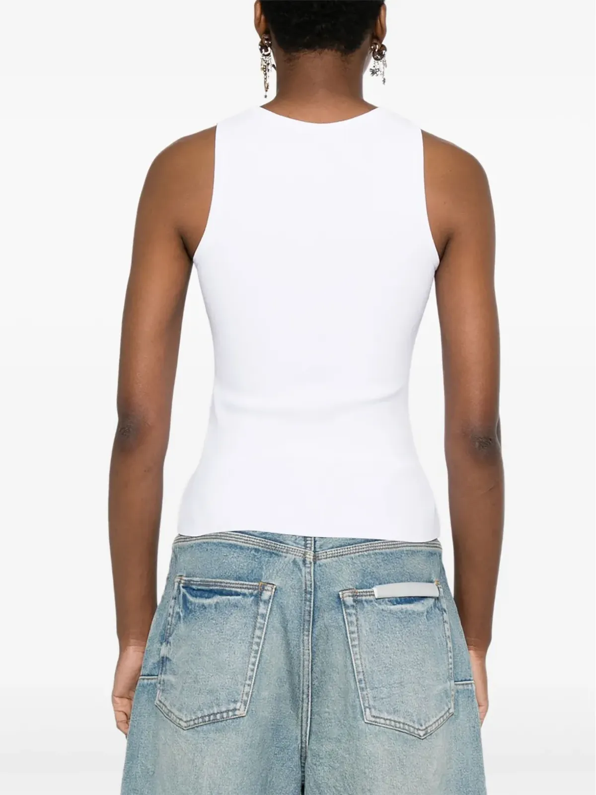Balenciaga ロゴインターシャ ノースリーブ タンクトップ - 画像4