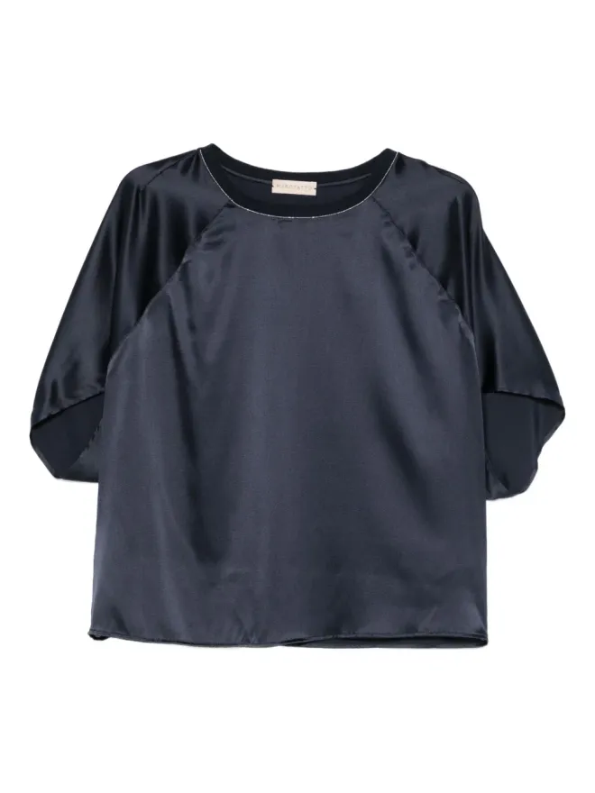 Purotatto Purotatto ラウンドネックチェーンディテールTシャツ - Blueの商品画像