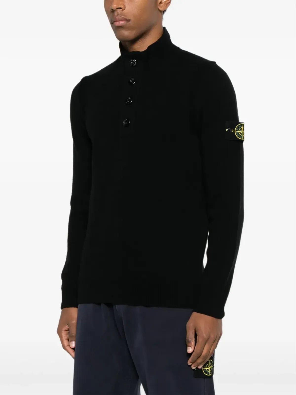 Stone Island ハイネックボタン付きウールセーター - 画像3