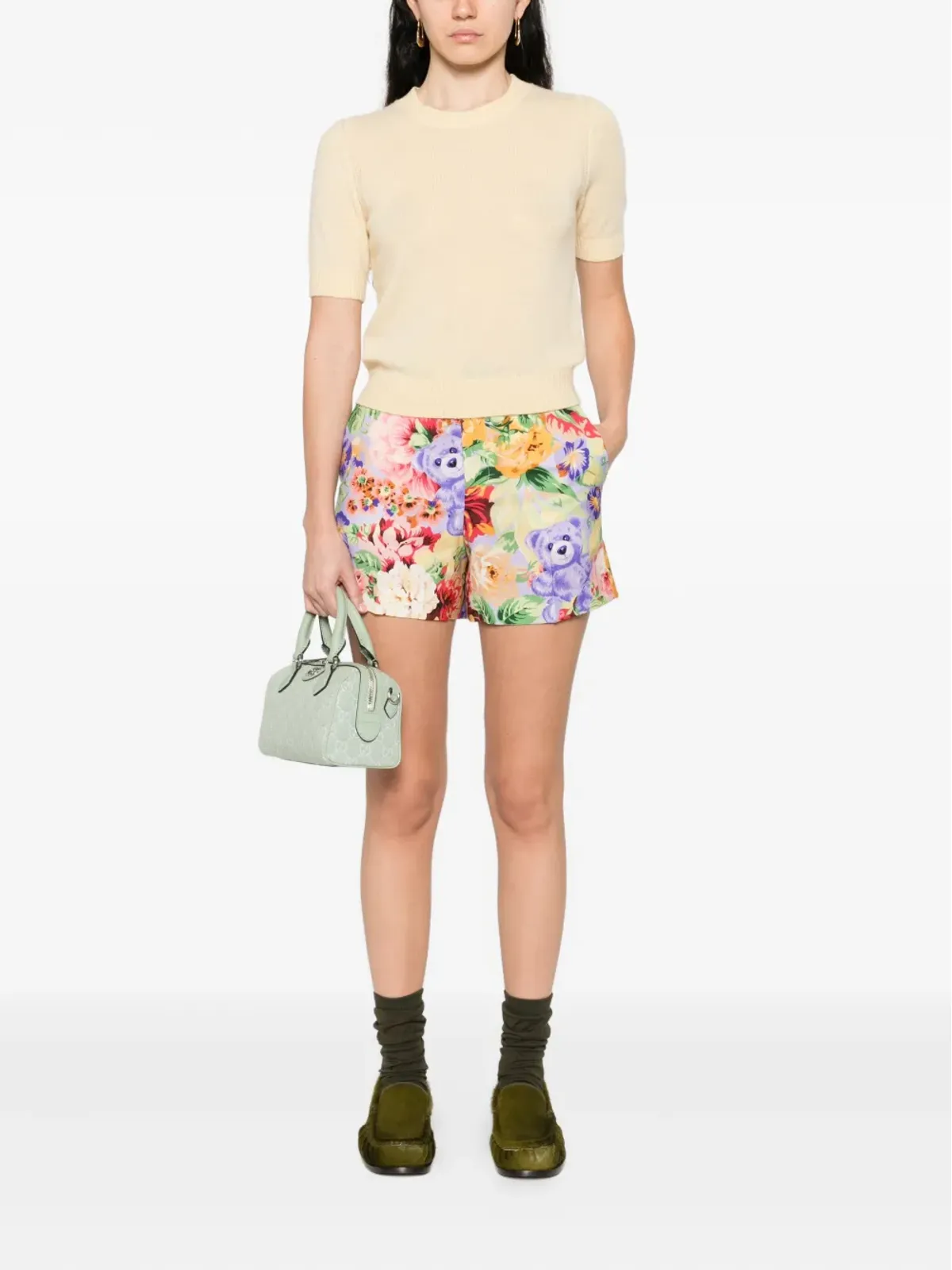 Moschino 花柄ティディベアプリントショーツ - 画像2