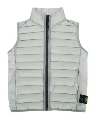 Stone Island Junior コンパスバッジ付きキルティング ノースリーブ ジレ（グレー） - サムネイル1