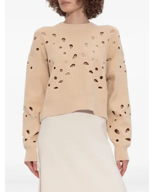 Ulla Johnson Vanessaカットアウトリブニットセーター - Neutrals - サムネイル3