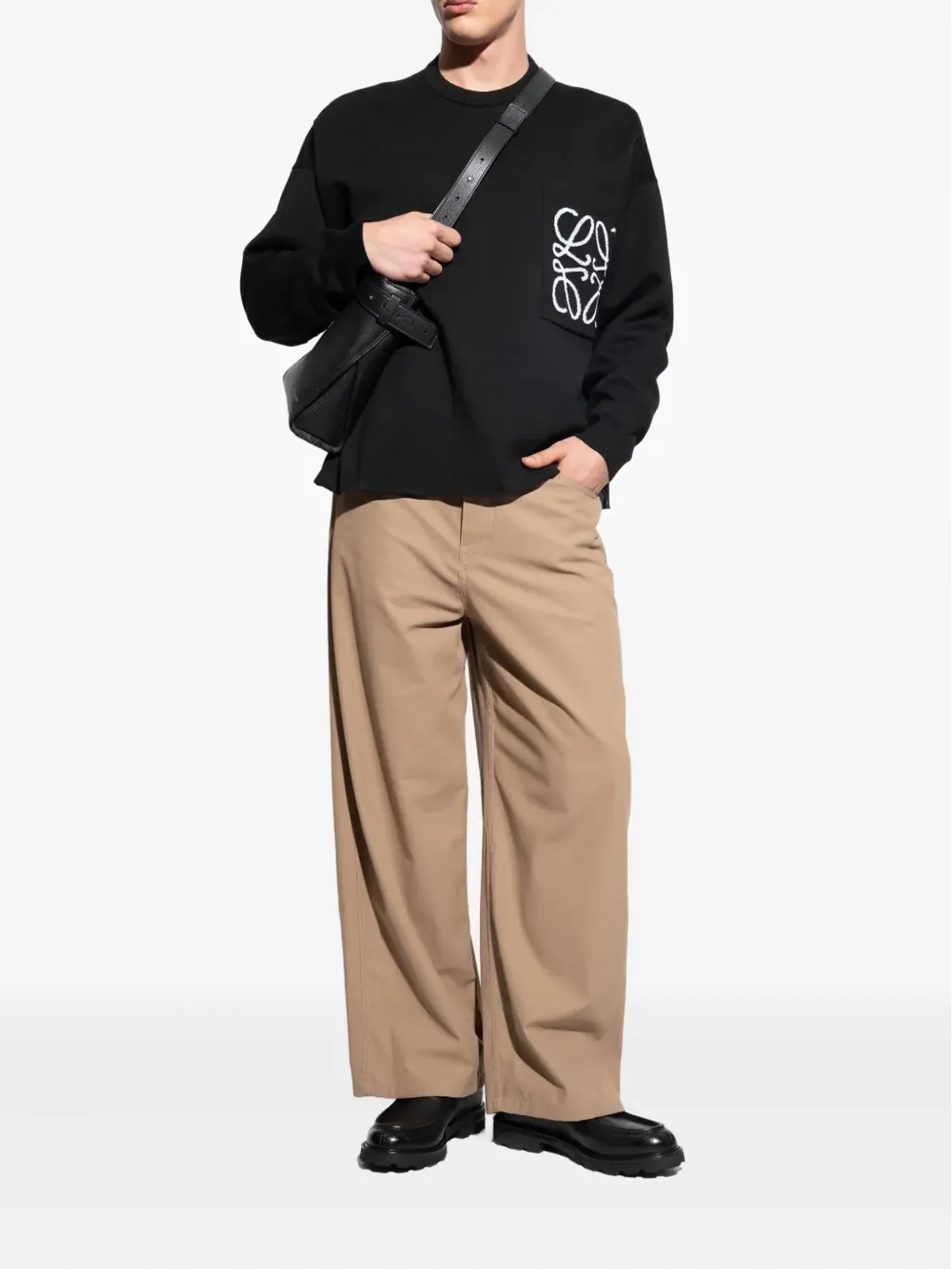 Brioni レースアップ テクスチャードレザー バイカーブーツ - ブラック - 画像2