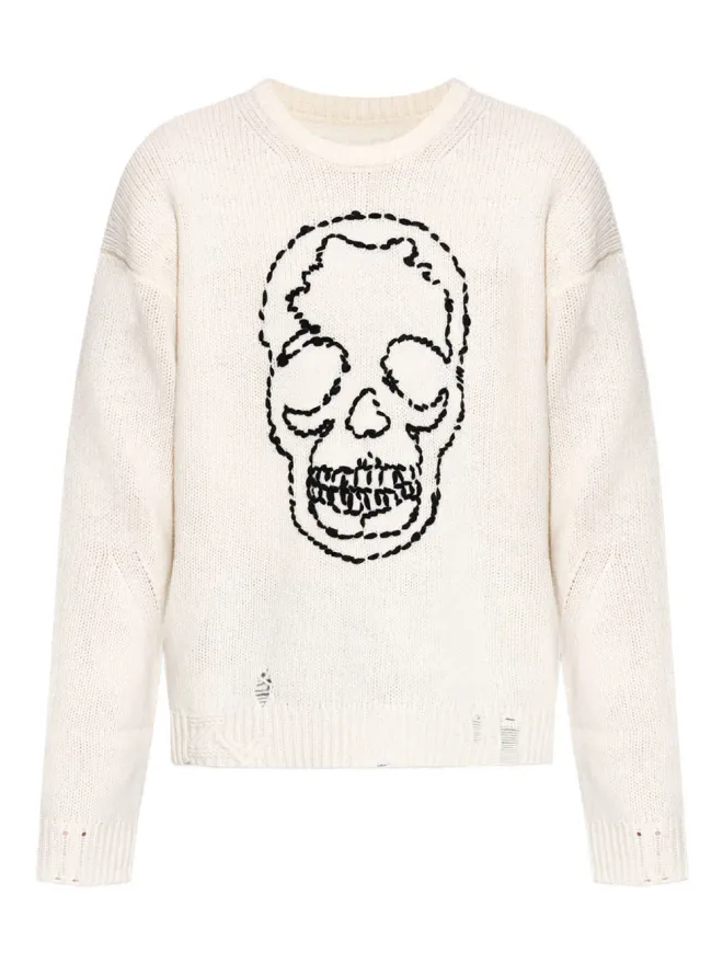 Zadig&Voltaire Zadig&Voltaire スカル刺繍入りダメージ加工ニットセーターの商品画像