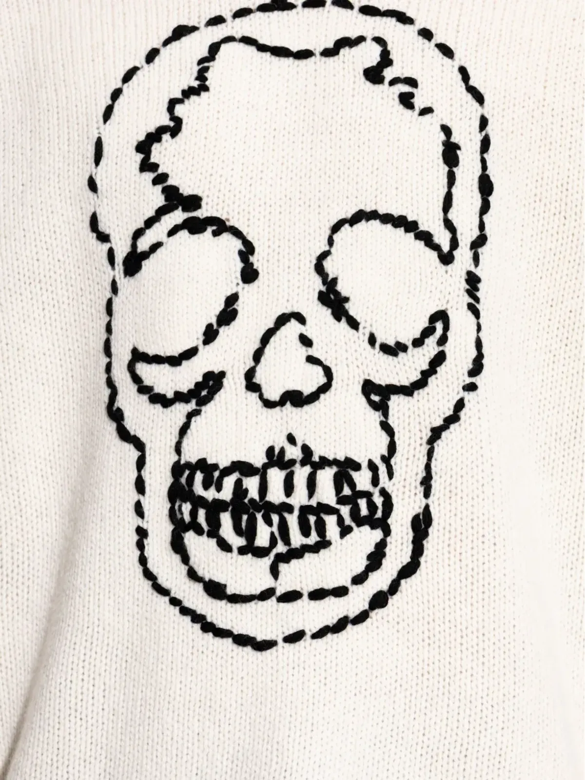 Zadig&Voltaire スカル刺繍入りダメージ加工ニットセーター - 画像5
