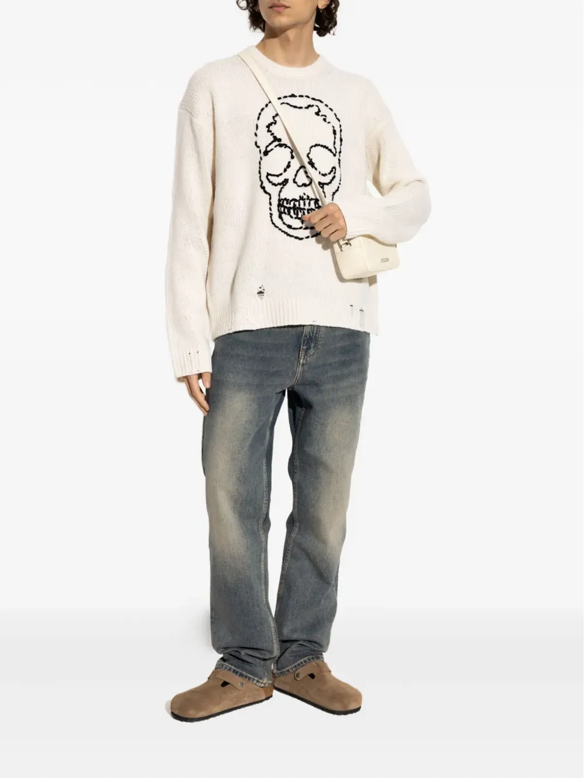 Zadig&Voltaire スカル刺繍入りダメージ加工ニットセーター - 画像2