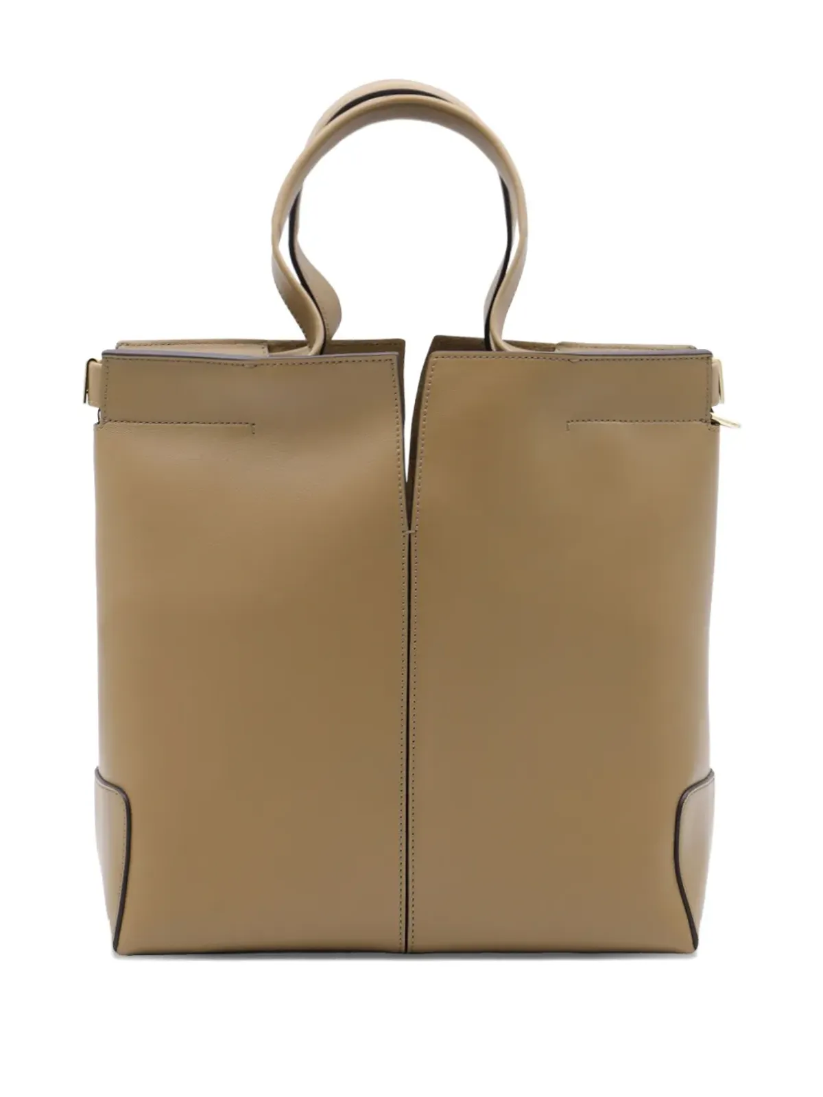 Tod's ダブルハンドル レザートートバッグ ブラウン - 画像2