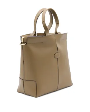 Tod's ダブルハンドル レザートートバッグ ブラウン - サムネイル3