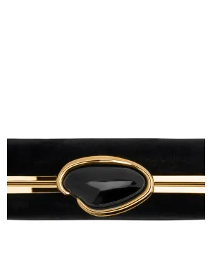 Oscar de la Renta O Minaudière ベルベット クラッチバッグ（ブラック） - サムネイル4