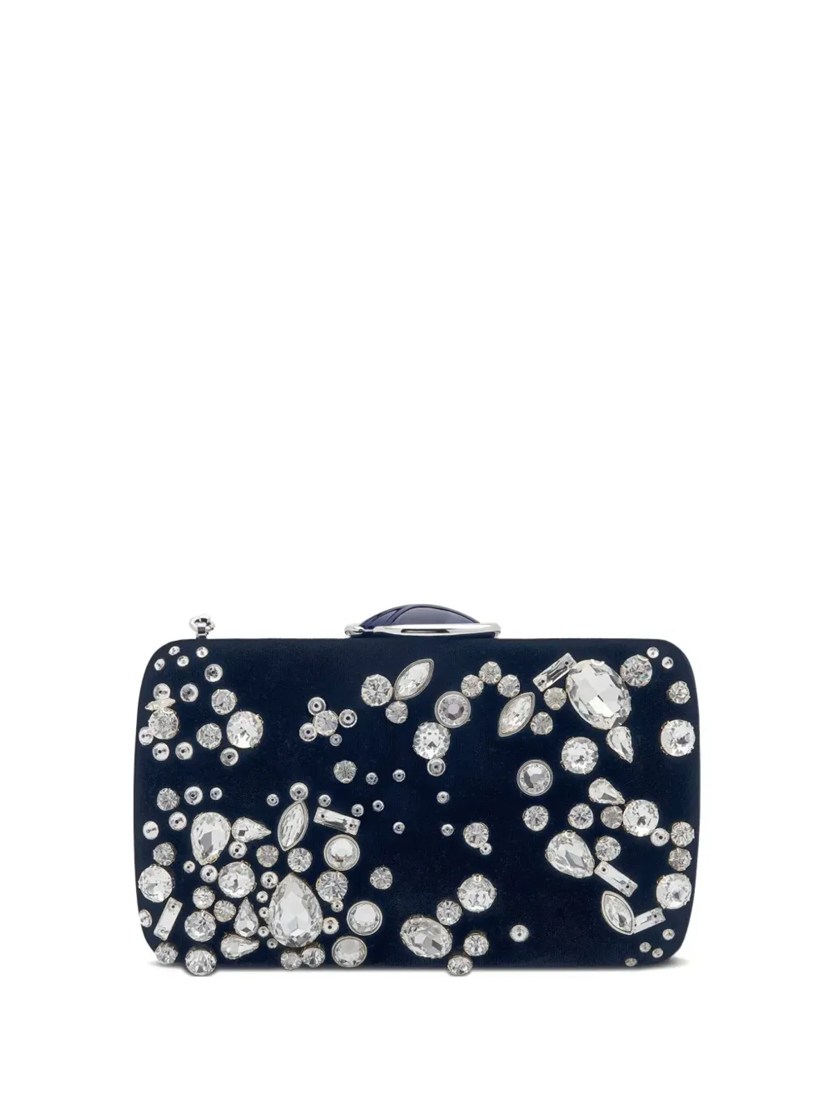Oscar de la Renta クリスタル装飾ベルベットクラッチバッグ - 画像1