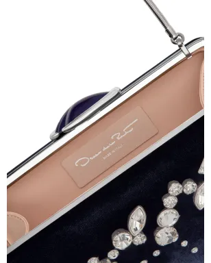 Oscar de la Renta クリスタル装飾ベルベットクラッチバッグ - サムネイル5