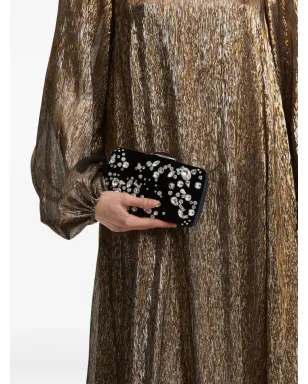 Oscar de la Renta クリスタル装飾ベルベットクラッチバッグ - サムネイル2