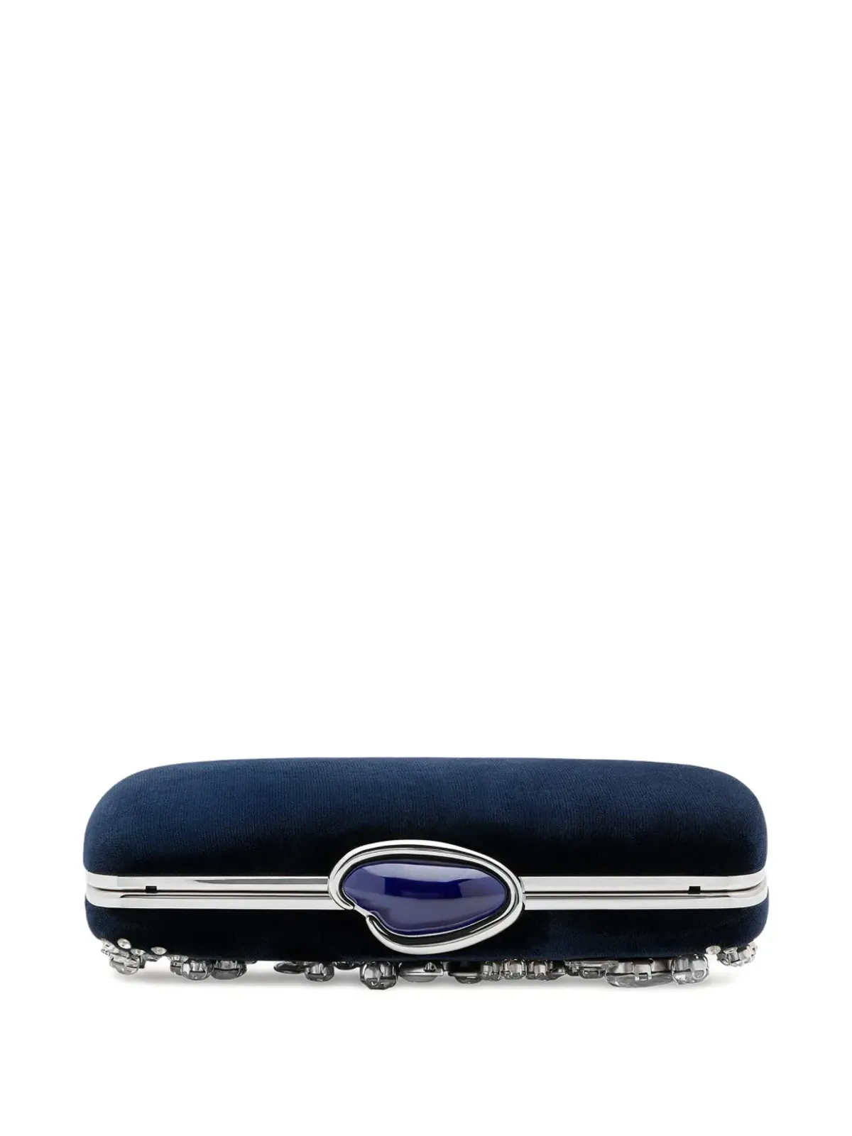 Oscar de la Renta クリスタル装飾ベルベットクラッチバッグ - 画像4