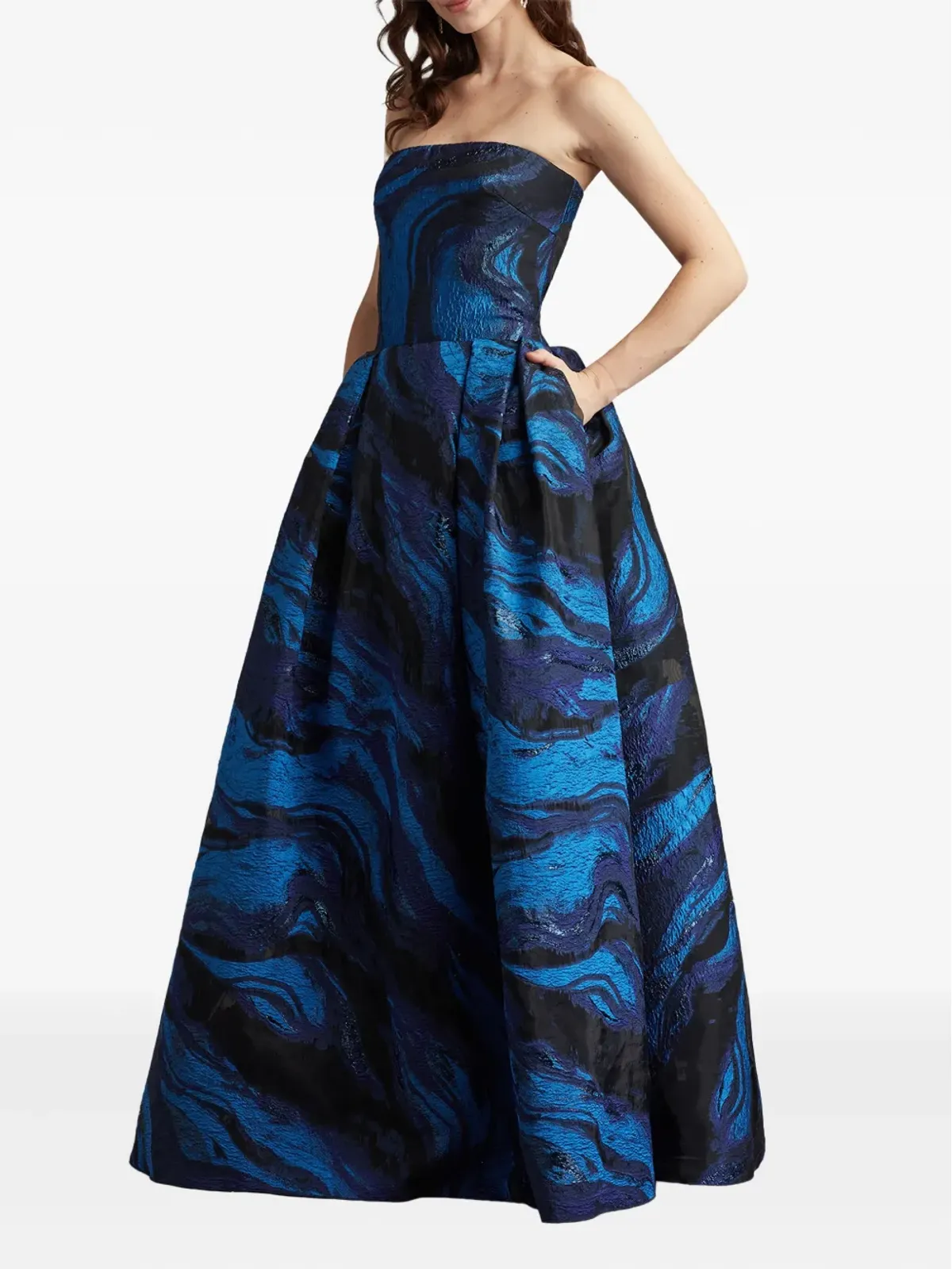 Tadashi Shoji スワールプリント ガウン ドレス - 画像2