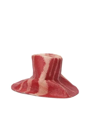 Yesey abstract-pattern woven hat - Red - サムネイル3