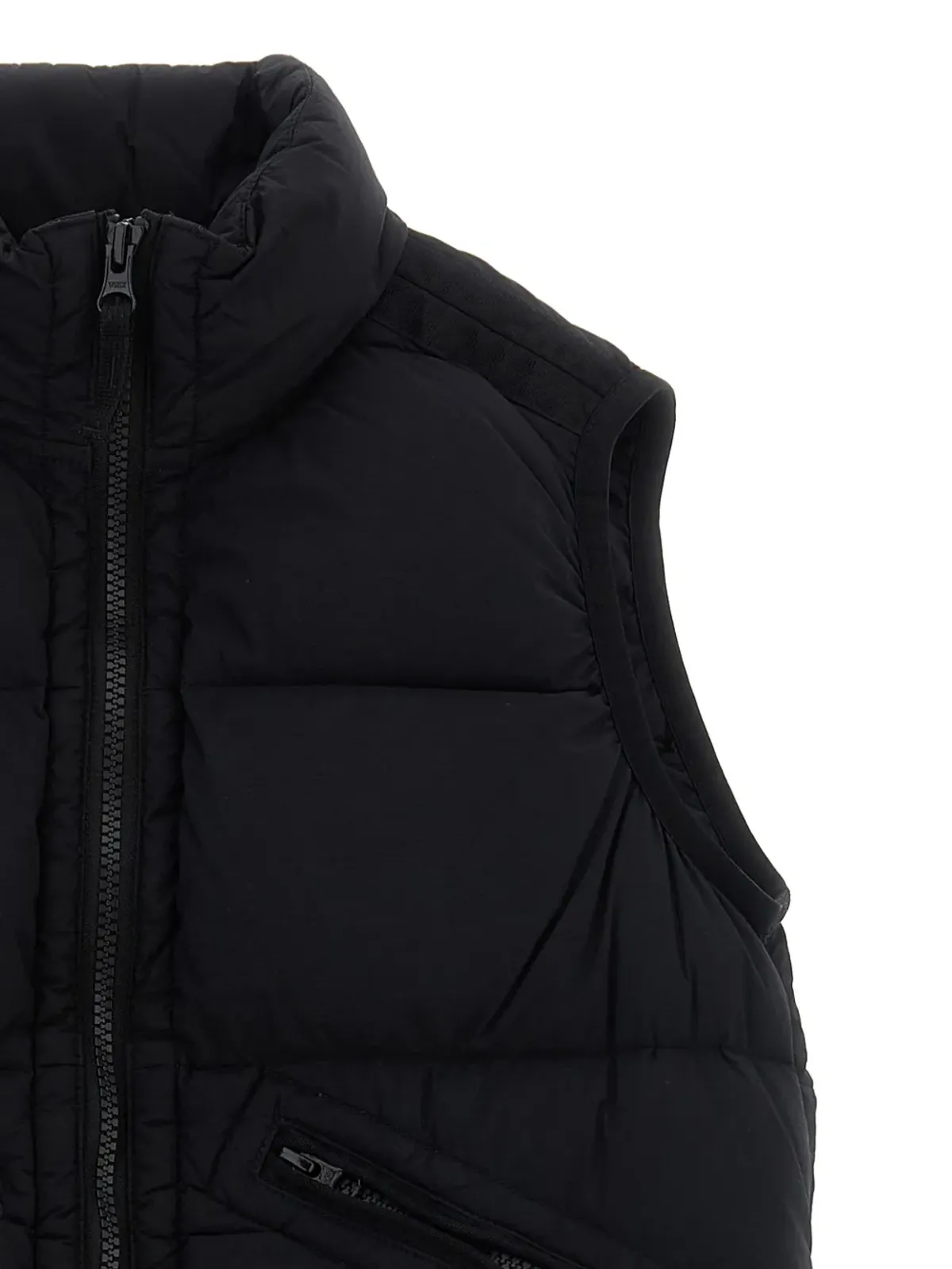 Stone Island Junior キルテッドジップフロントジレ - ブラック - 画像3