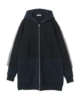Undercover チュールパネル付きジップアップフーディ - サムネイル1