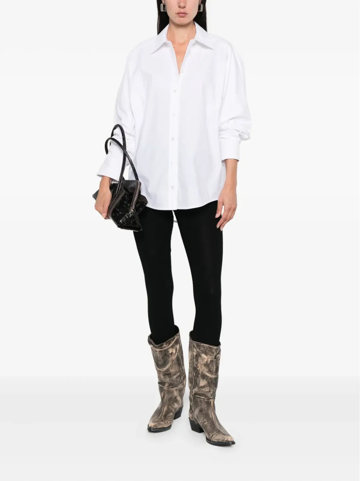 Alexander Wang オーバーサイズカラー コットンシャツ - White - 画像2
