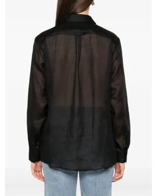 TOTEME ボタンダウン ラミーシャツ（ブラック） - サムネイル4