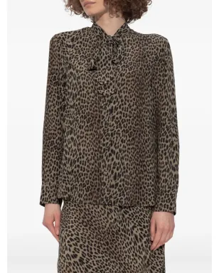 Zadig&Voltaire レオパードプリント タイネック ブラウス - サムネイル3