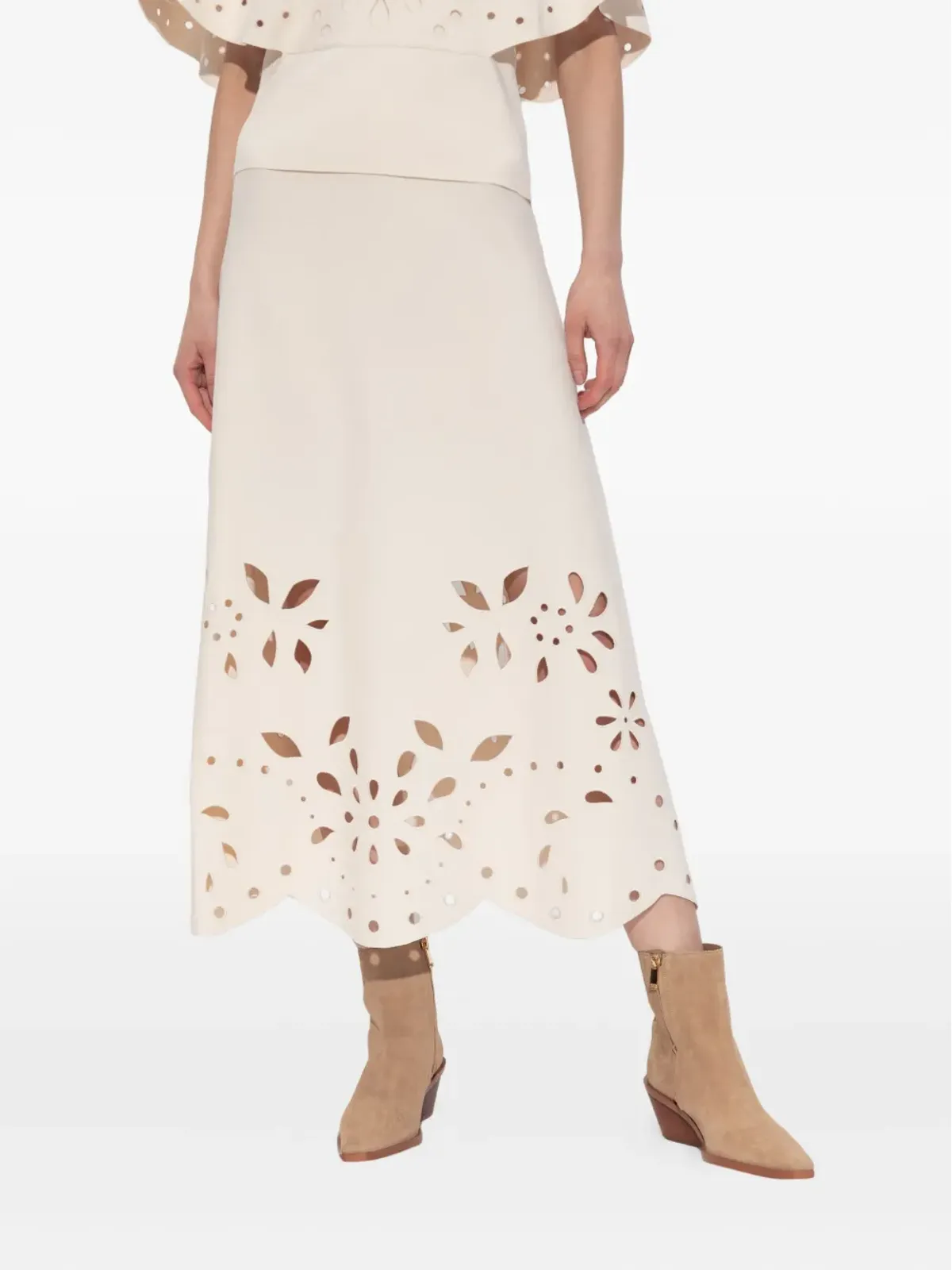 Ulla Johnson レーザーカット・スカラップヘムのスカート - 画像4