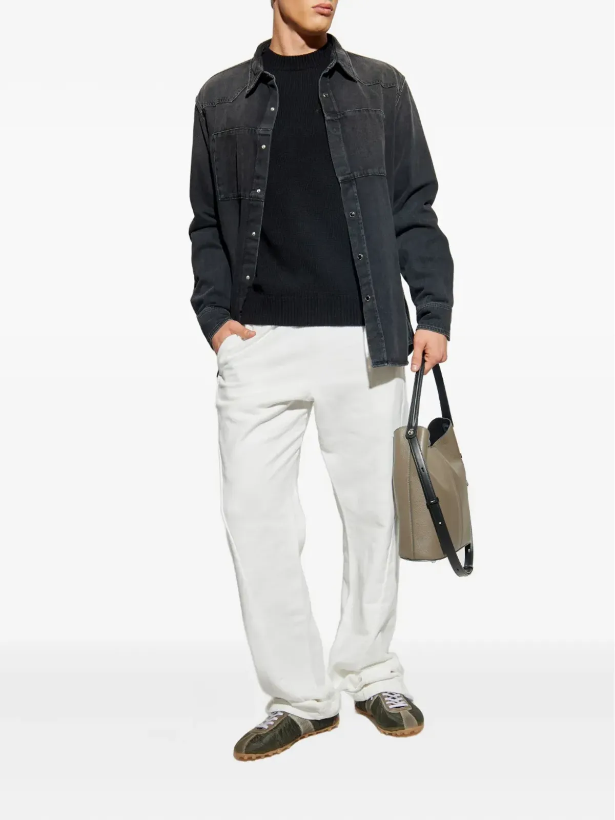 MM6 Maison Margiela エラスティックウエストバンド コットン トラックパンツ - 画像2