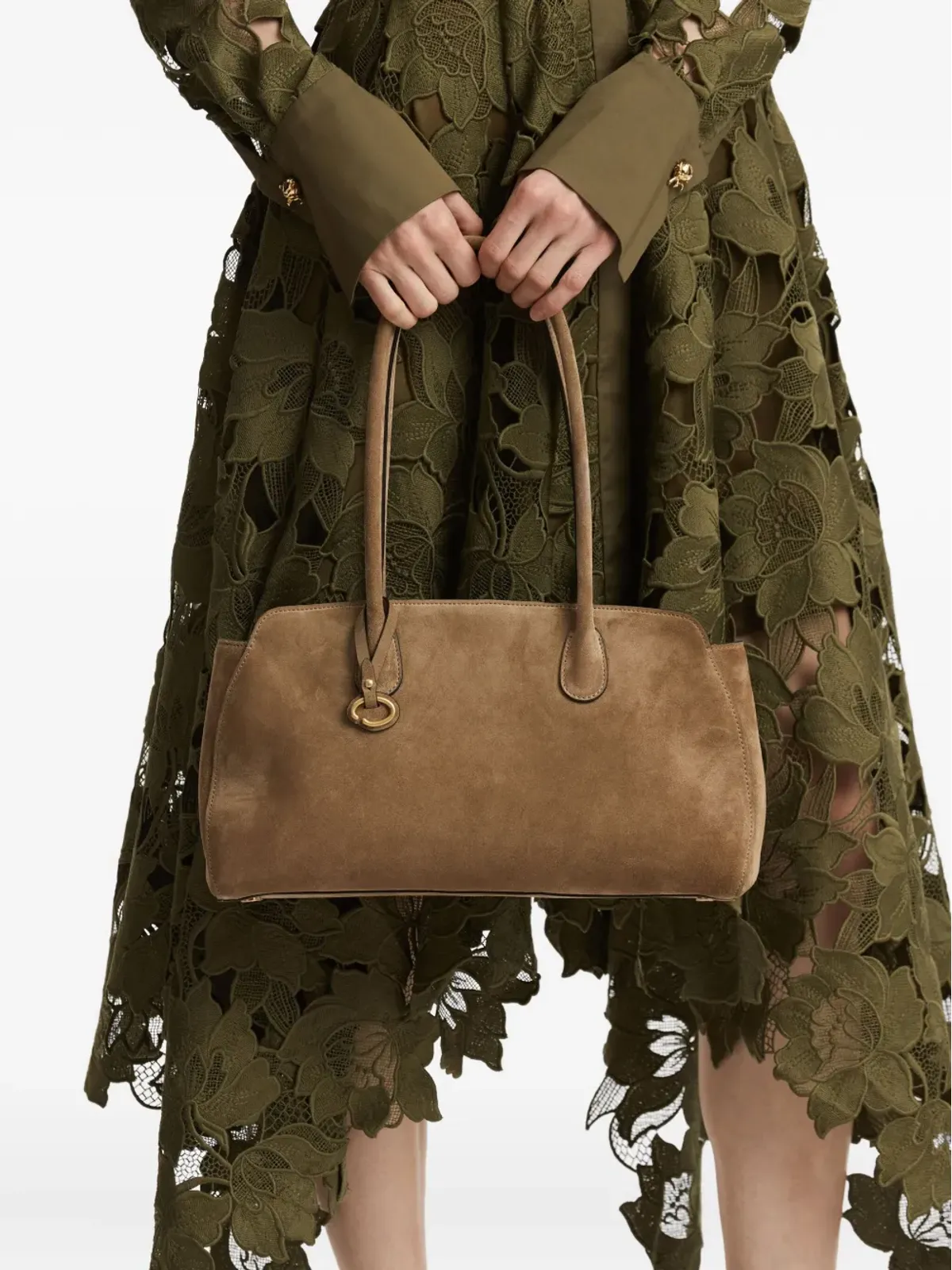 Oscar de la Renta アスター スエード ショルダーバッグ - 画像5
