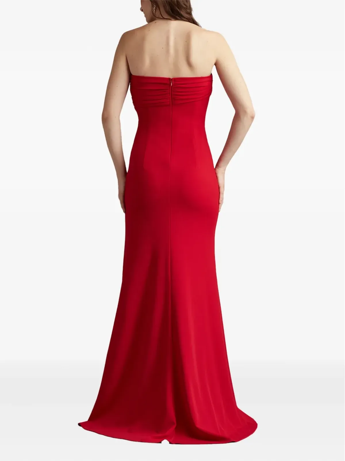 Tadashi Shoji プリーツ入りクレープマキシドレス - 画像3
